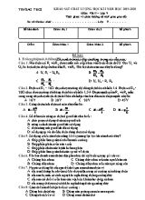 Đề khảo sát chất lượng học kỳ I môn Vật lý Lớp 9 - Năm học 2019-2020 (Có đáp án)